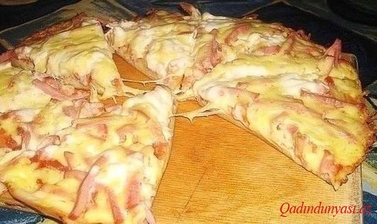 Tavada 10 dəqiqəyə hazırlanan pizza - VİDEO