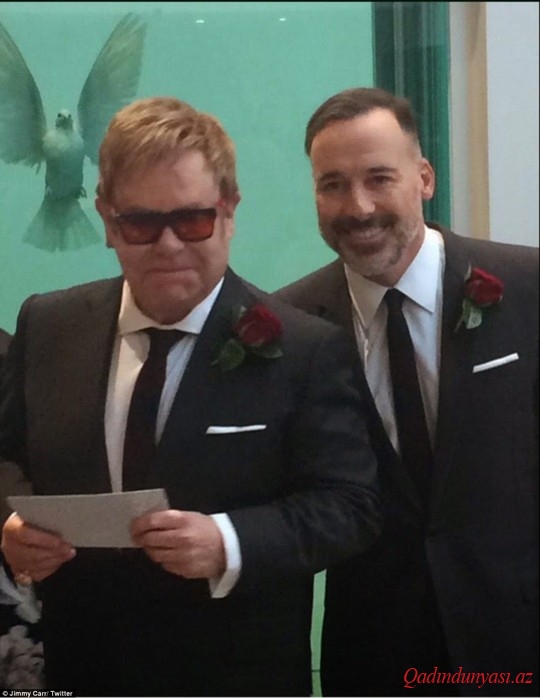 Elton Con ilə David Furnish evləndi