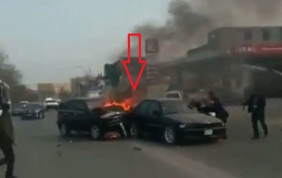 Bakıda dəhşətli qəza: "Toyota" "zapravka"nın qarşısında alışdı (VIDEO)