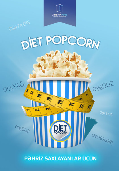 "CinemaPlus" yeni "Diet Popcorn" məhsulunun satışına başlayır!