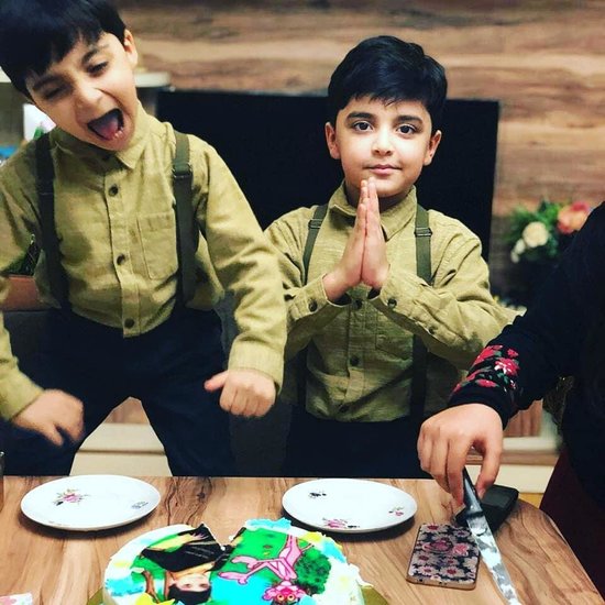Fərda oğullarının doğum günündə - Fotolar+VİDEO
