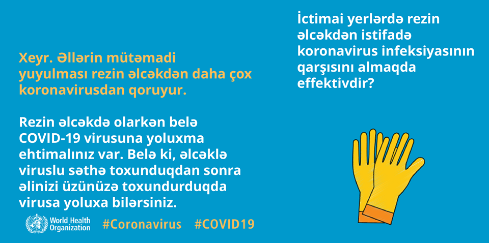 Rezin əlcəklər koronavirusun qarşısını almaqda effektivdir?
