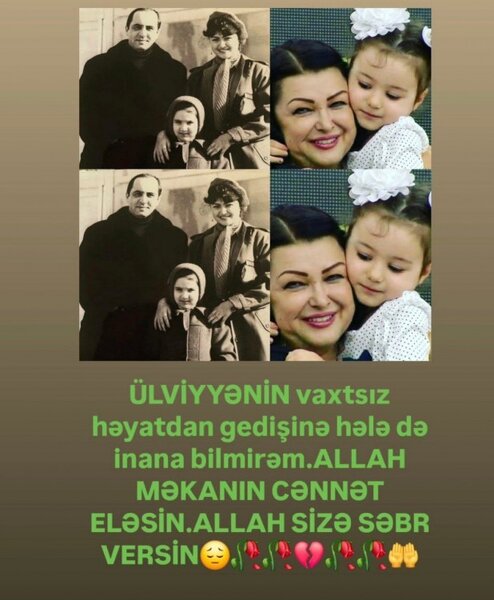 Ülviyyənin öldüyünə hələ də inana bilmirəm' - Xalq artisti