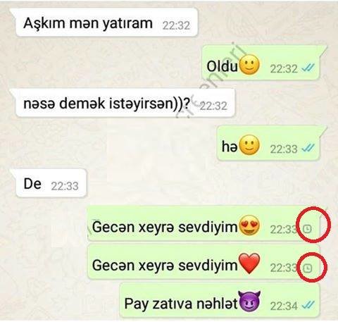 Hər kəs bu yazışmadan danışır: Azərbaycanlı oğlan "WhatsApp"-da sevgilisinə elə söz yazdı ki... - FOTO