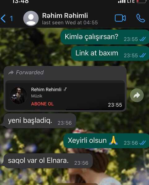 Rəhim Rəhimlinin son 'Whatsapp' yazışmaları - FOTO