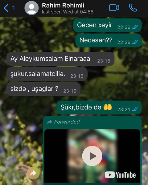 Rəhim Rəhimlinin son 'Whatsapp' yazışmaları - FOTO