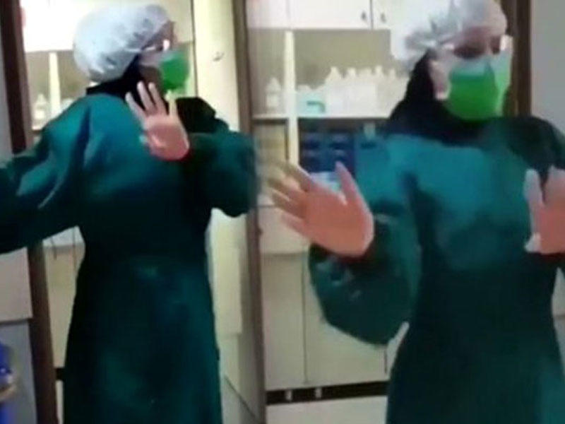 İranda tibb bacıları koronavirusa belə "meydan oxudu" - VİDEO