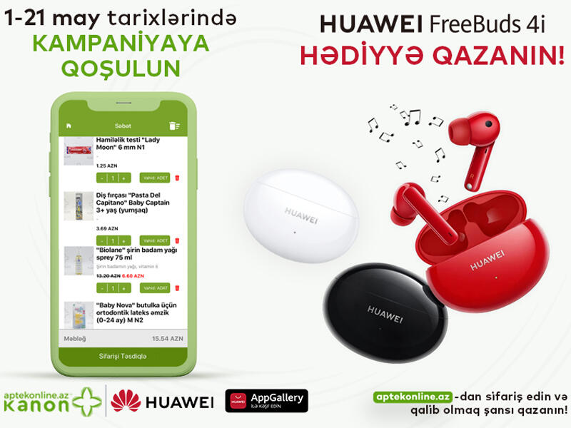 Aptekonline.az və Huawei Azərbaycandan HƏDİYYƏLİ kampaniya!