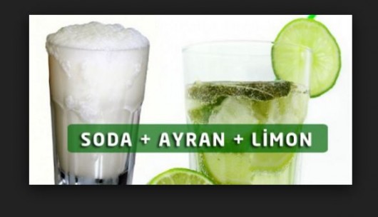 Dümdüz qarın üçün: soda+ayran+limon