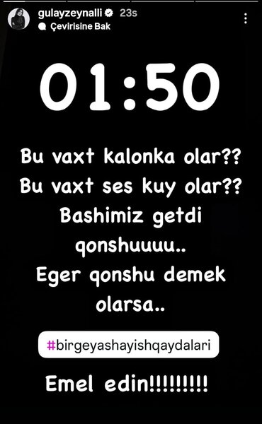 Gülay qonşusundan şikayət etdi