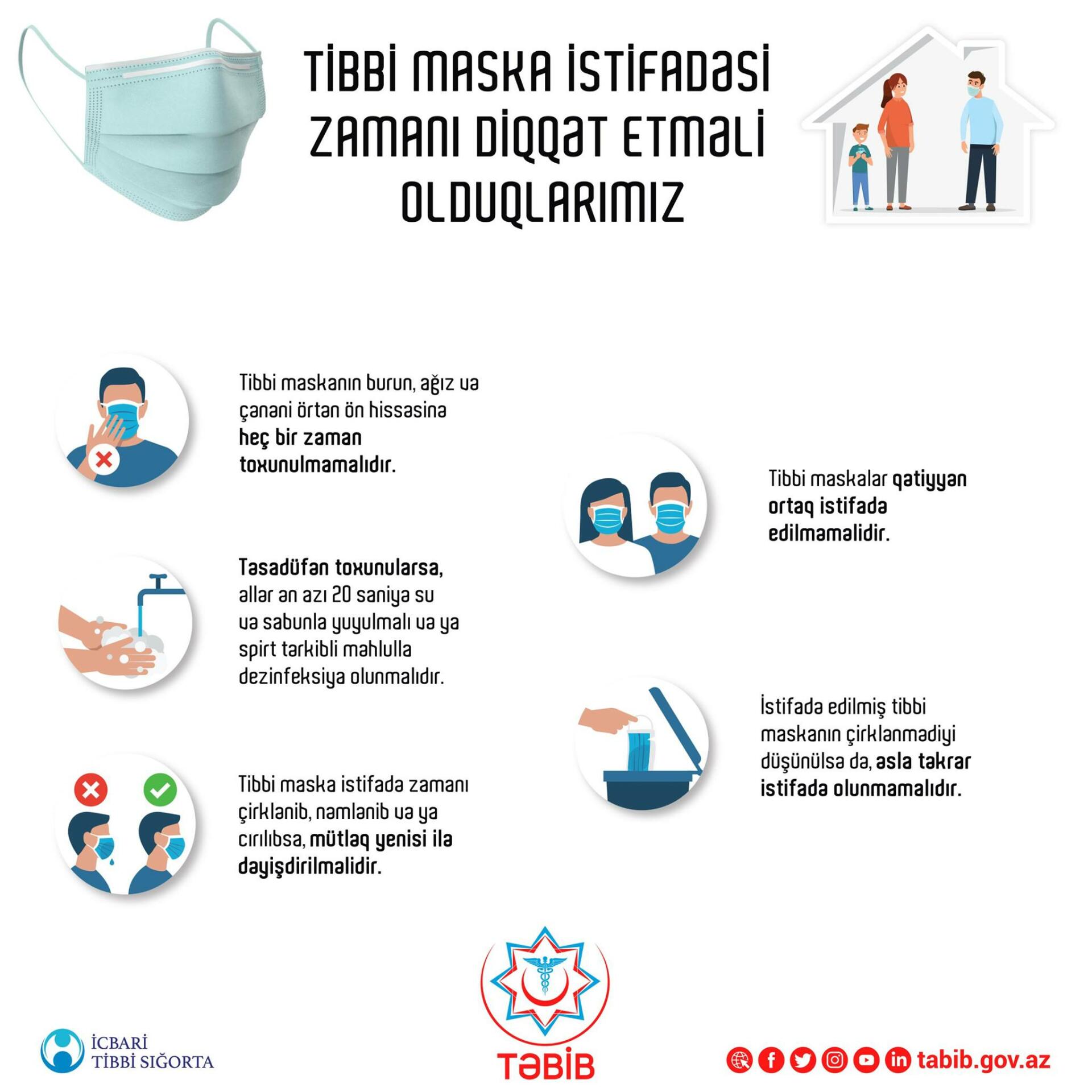 Tibbi maskalardan istifadə zamanı diqqət etməli olduqlarımız - FOTO