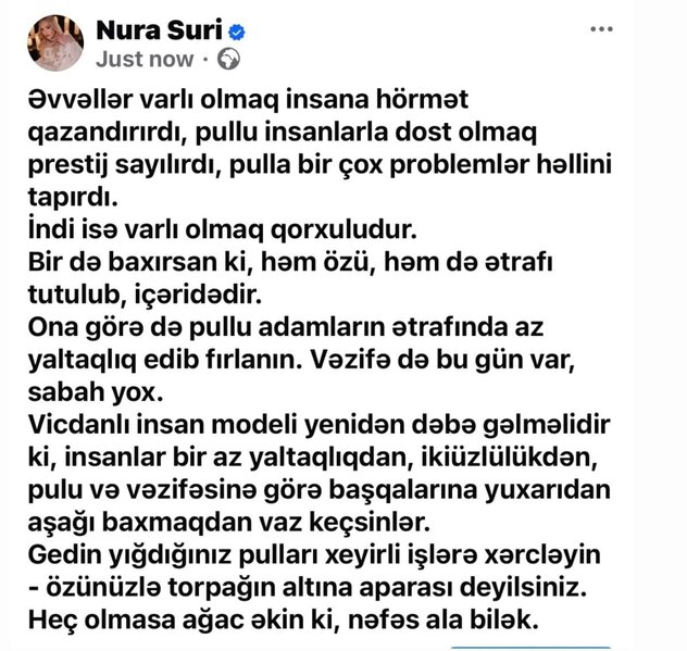 Pullu adamların ətrafında az yaltaqlıq edin' - Nura