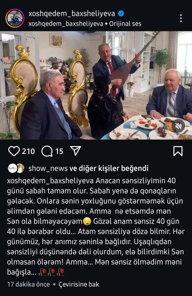 Xoşqədəmdən hər kəsi duyğulandıran paylaşım