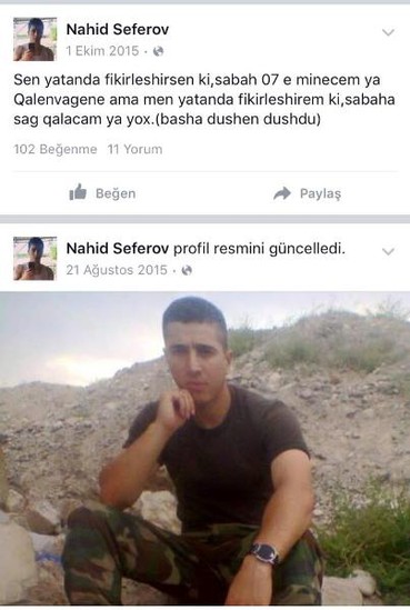Şəhid əsgərimizin ürək parçalayan sözləri - FOTOLAR