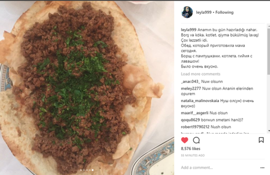 Leyla Əliyeva anasının bişirdiyi yeməklərin fotolarını paylaşdı: "Çox ləzzətli idi"